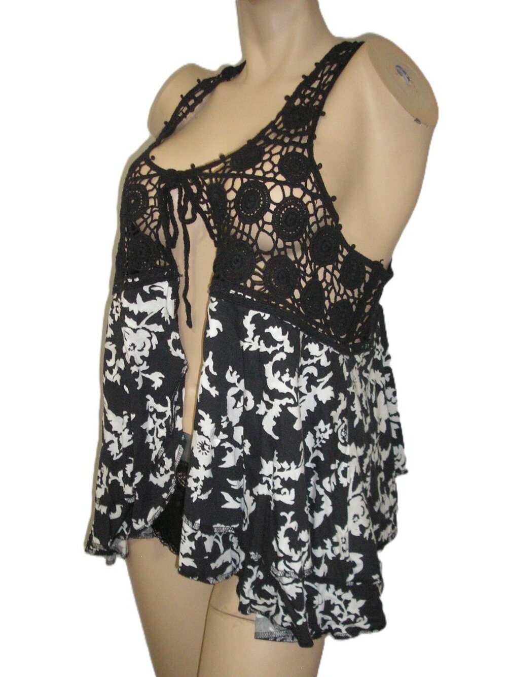 Denim 24/7 Woman Within Open Front Vest Shirt Top, Medium / Large NEW NWOT